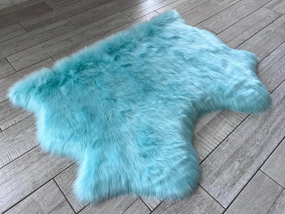 LAMBZY Faux Sheepskin Super Soft Hypoallergenic Free Shape Silky Shag Rug, Luxury Shaggy Plush