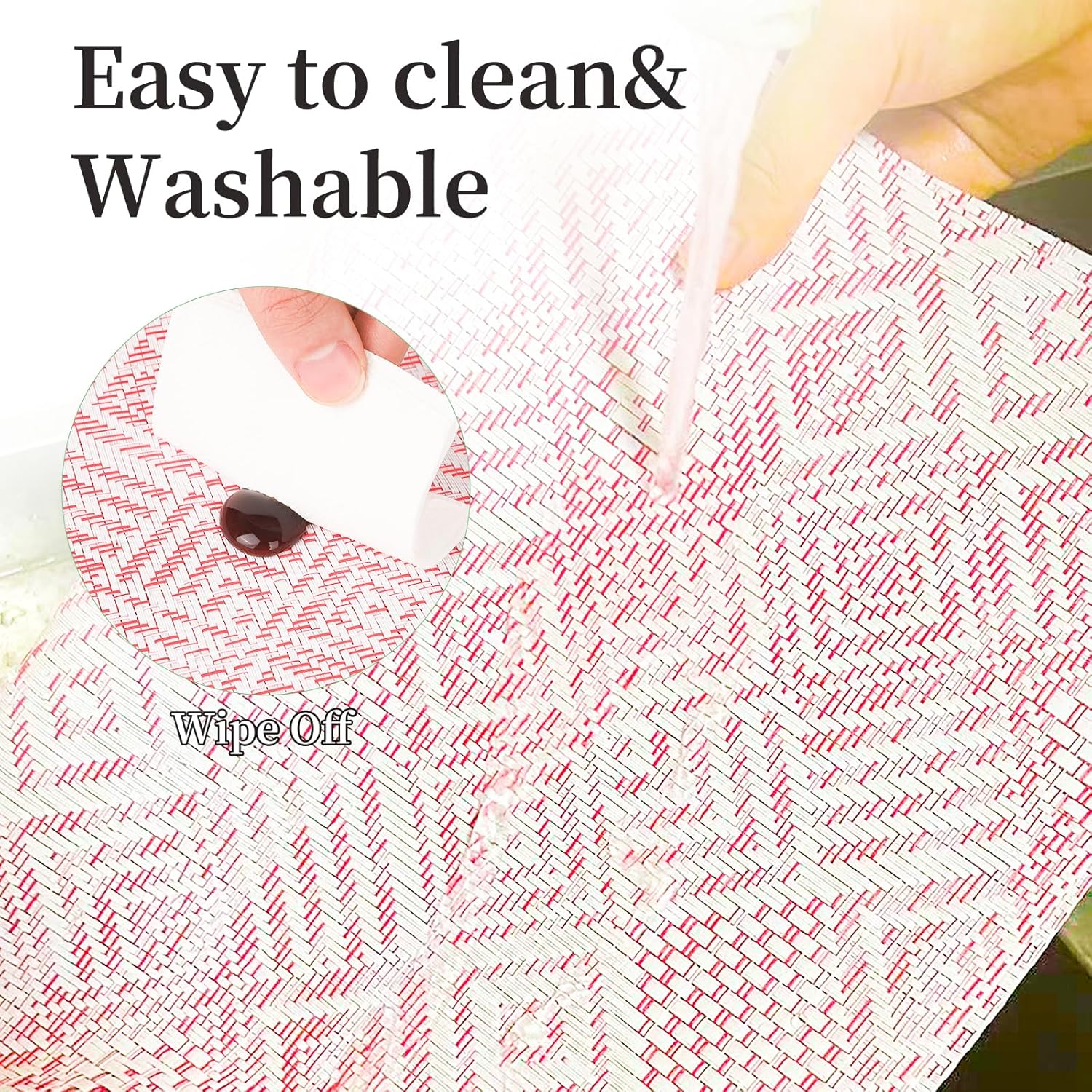 Vinyl Plastic Placemats Set of 6 Washable Heat Resistant Non-Slip Elegant Indoor Outdoor Kitchen