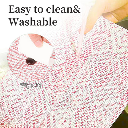 Vinyl Plastic Placemats Set of 6 Washable Heat Resistant Non-Slip Elegant Indoor Outdoor Kitchen