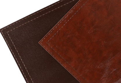 Waterproof PU Placemats, Faux Leather Dining Table Mat, Set of 6, Easy to Wipe Off Scrub Vinyl Mat