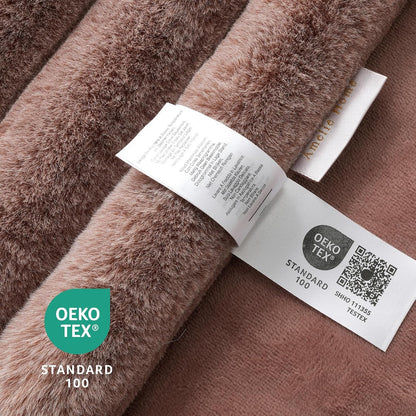 Amélie Home Faux Fur Throw Blanket for Couch, Ultra Cozy Fuzzy Fluffy Fur Luxurious Soft Striped
