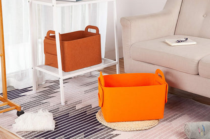 Minoisome Storage Basket Felt Storage Bin Collapsible& Convenient Box Organizer with Carry Handles