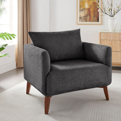 Oversized Accent Chair Modern Boucle Armchair for Living Room Sets of 2 - 37" Wide & Cozy Reading