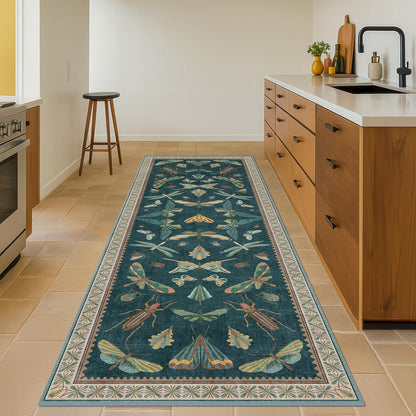 Wide Runner Rug for Hallway 2'6"x8' - Green Runner Rug for Kitchen, Hall Way, Washable Foldable