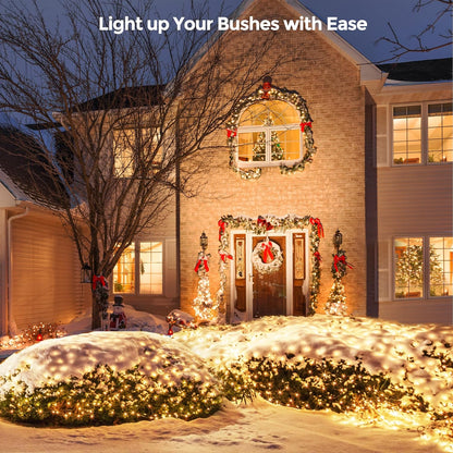 WBao Outdoor Christmas Lights 200LED F8 Big Bulbs, 8.4ft x 5.2ft Christmas Net Lights with 8 Modes
