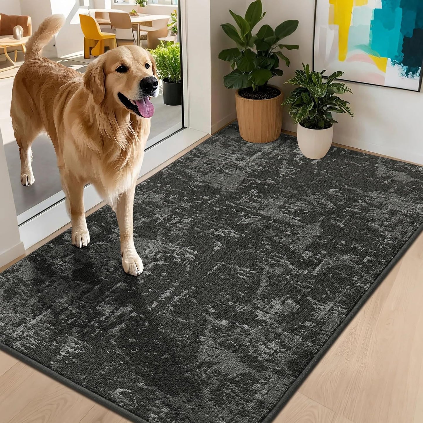 BEQHAUSE Dirt Trapper Door Mat 32"x48" Non-Slip Door Mats Washable Entryway Rugs Stain Resistant