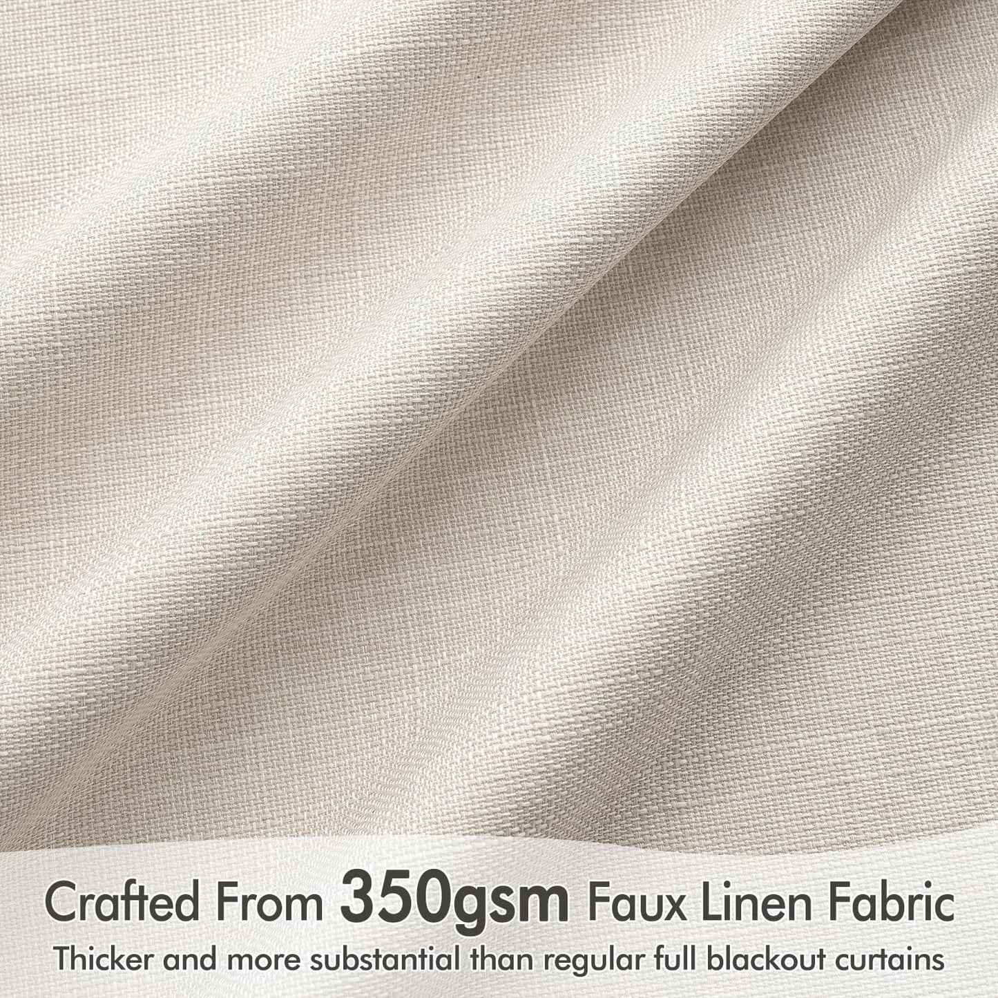MIULEE 100% Blackout Curtains 105 Inch Long 2 Panels Set for Bedroom, Thick Luxury Faux Linen Black