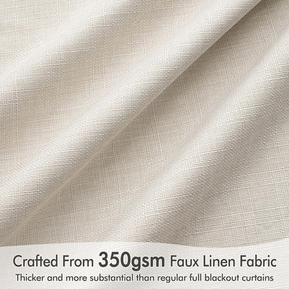 MIULEE 100% Blackout Curtains 90 Inch Long 2 Panels Set for Bedroom, Thick Luxury Faux Linen Black