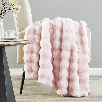 DREAMNINE Oversized Soft Thick Fuzzy Faux Rabbit Fur Throw Blanket Twin Size 60" x 71", Double