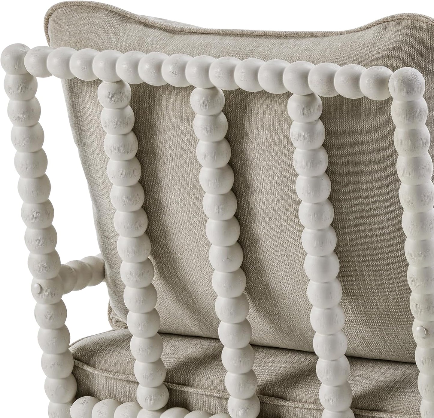 DUHOME Linen Fabric Spindle Accent Chair with Wood Frame,Spool Chairs with High Resilience Spring