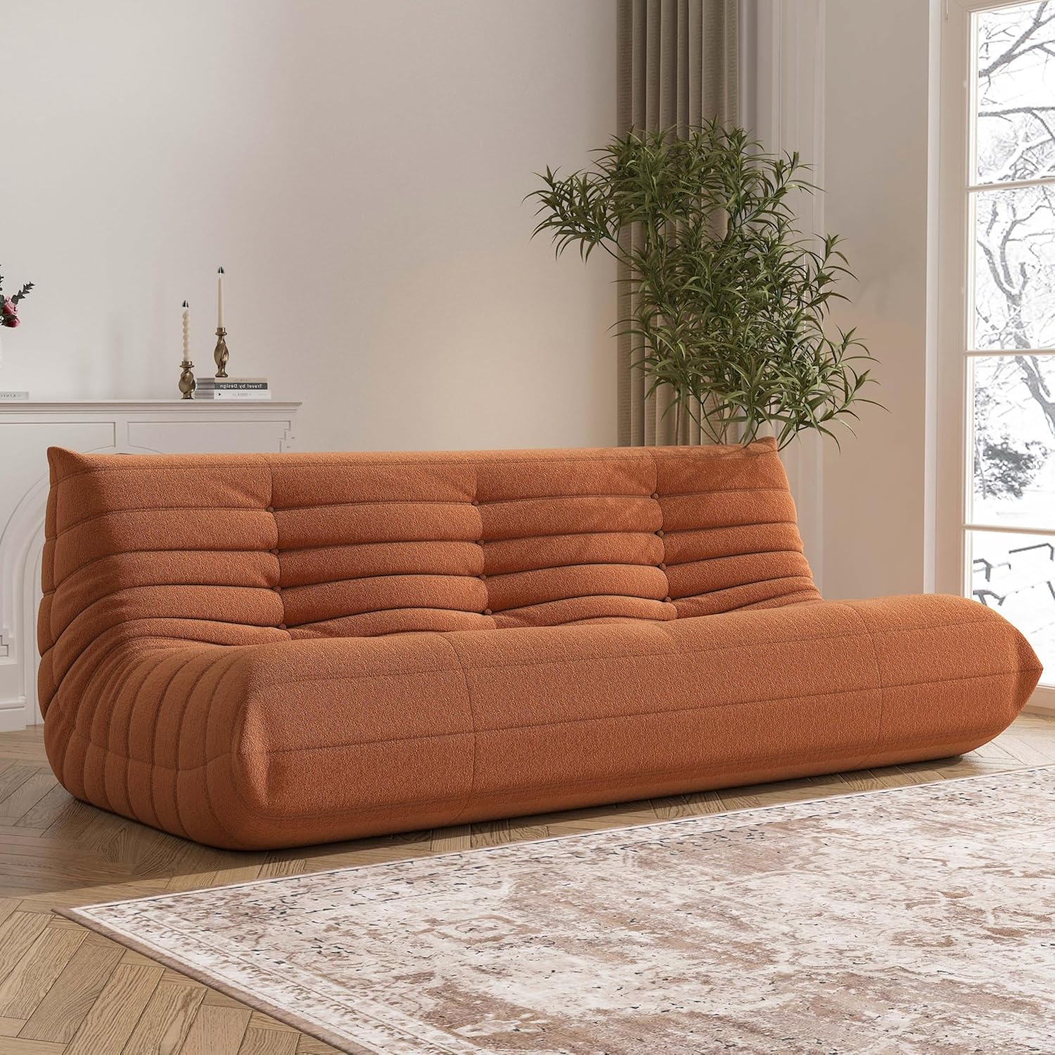 Bean Bag Chair, Oversized Fireside Chair Bean Bag Sofa Large Bean Bag Chair for Adults, 3 Seater