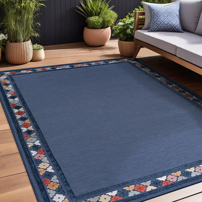Beverly Rug Outdoor Rug 8x10 Modern Bordered Area Rugs for Indoor and Outdoor Patio Easy to Clean