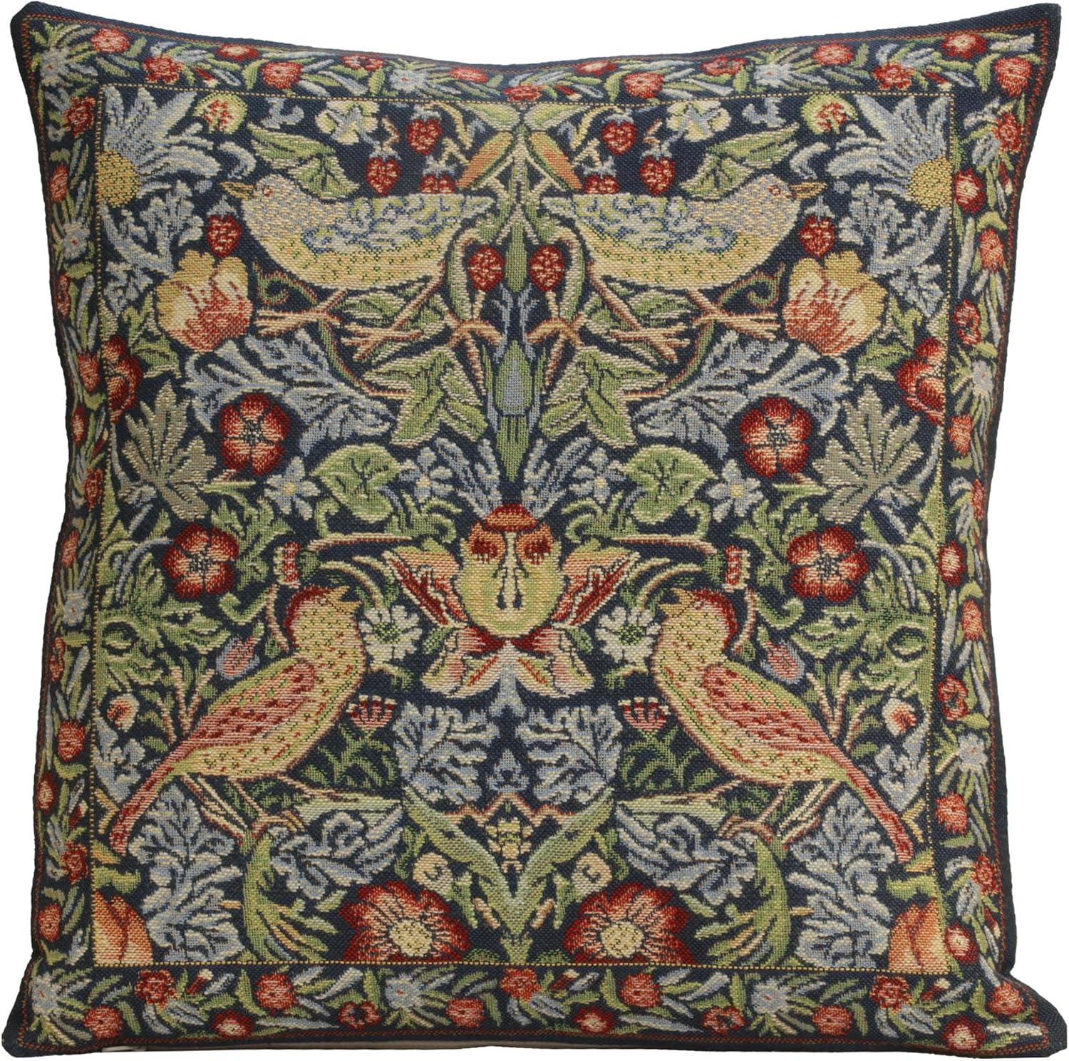 Charlotte Home Furnishings Throw Pillow Covers 16x16 in, Blue Strawberry Decorative Couch Pillow