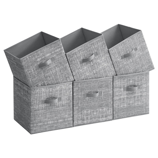 SONGMICS Storage Cubes, Set of 6, 13-Inch Foldable Closet Organizers