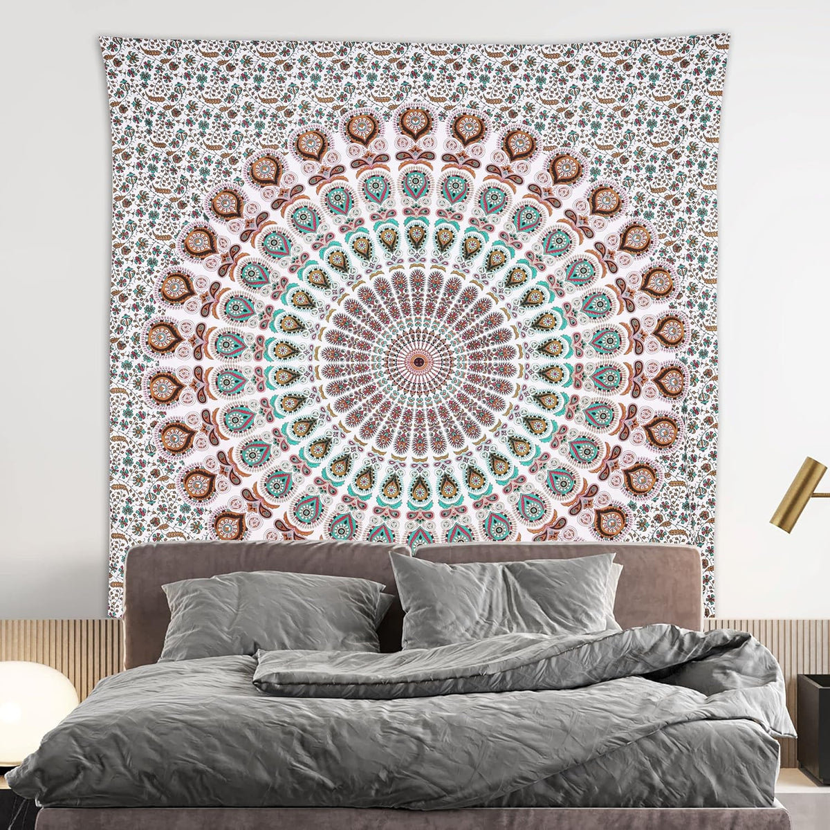 Bless International Handmade Indian hippie Bohemian Psychedelic Peacock Mandala Wall hanging