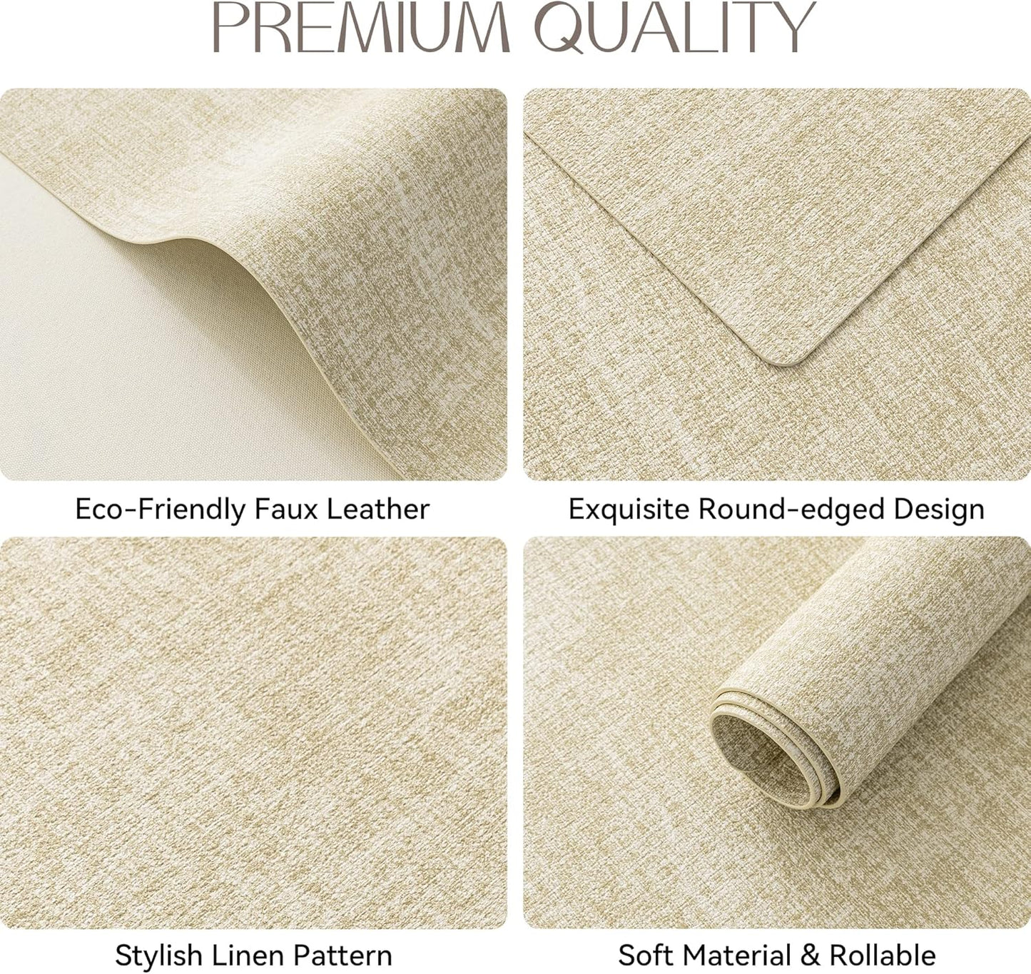 Romanstile Vinyl Placemats Set of 6-12 X 18 Inch - Heat Resistant Place Mats 100% Waterproof
