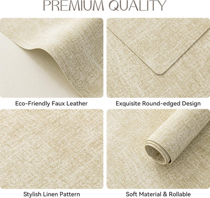 Romanstile Vinyl Placemats Set of 12-12 X 18 Inch - Heat Resistant Place Mats 100% Waterproof