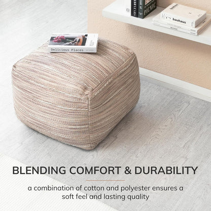 Anji Mountain 22"x22"x16" Handmade & Handcrafted Ottoman Pouf Comfortable Pouf Ottoman Foot Rest &