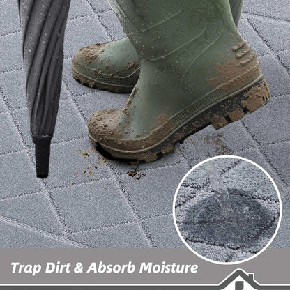 BEQHAUSE Dirt Trapper Door Mat 20" x 32", Doormat Non-Slip Entryway Rugs Washable, Dog Door Mat