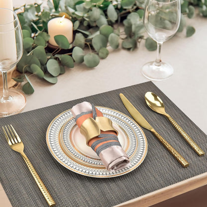 Placemats Set of 4 - Easy Clean Washable Vinyl Placemats - Wipeable Heat Resistant Table Mats for