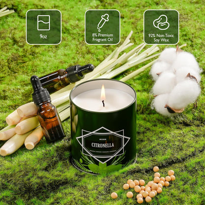 Citronella Candles Outdoor 6-Pack, Total 54oz Citronella Candles for Outside Patio, Camping &