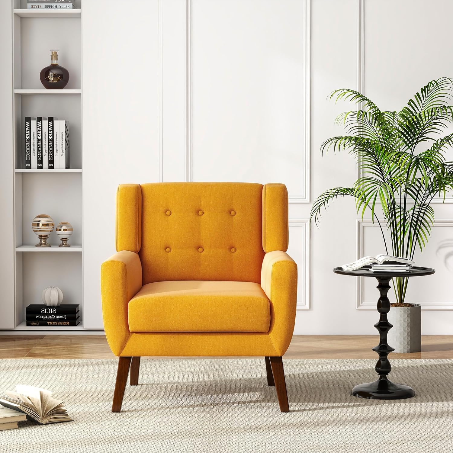 UIXE Accent Chair, Modern Upholstered Armchair in Fabric for Living Room, Comfy Club Arm Chairs