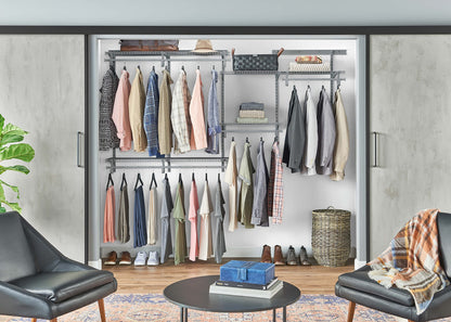 ClosetMaid ShelfTrack Wire Closet Organizer System, Adjustable from 5 to 8 Ft., With Shelves