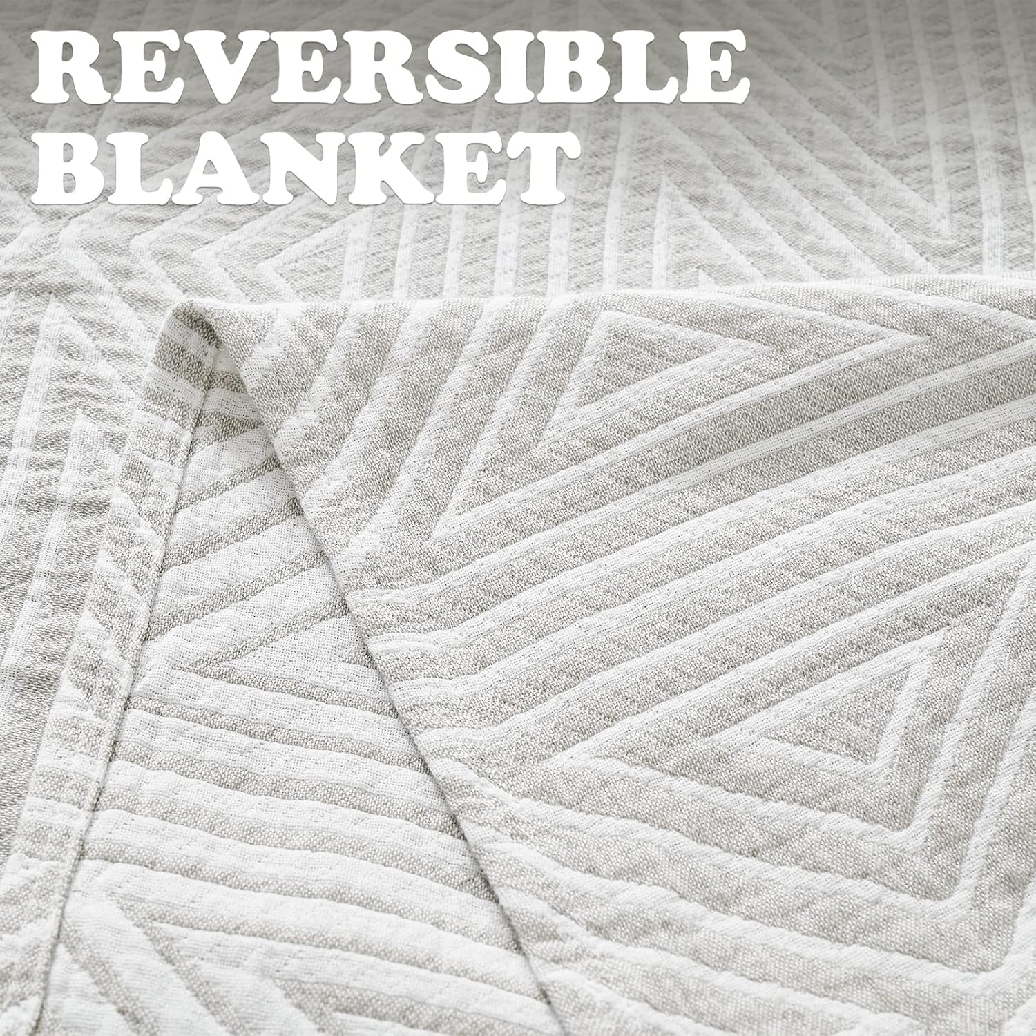 jinchan Boho 100% Cotton Blanket Muslin Twin Size 60x80 Inches Lightweight 3-Layer Geometric