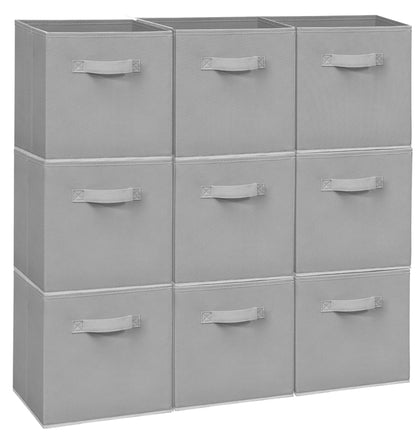 Easi 11 inch Cube Storage Bins, 9 Storage Cube Organizer, Collapsible Fabric storage cubes with