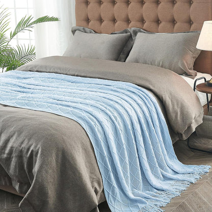 inhand Knitted Throw Blanket for Couch and Bed, Soft Living Room Home Decor Knitted Blanket with
