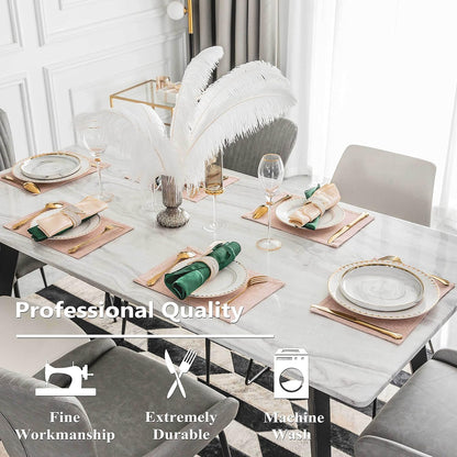 Home Brilliant Placemats Set of 4 Heat Resistant Dining Table Place Mats for Kitchen Table Party