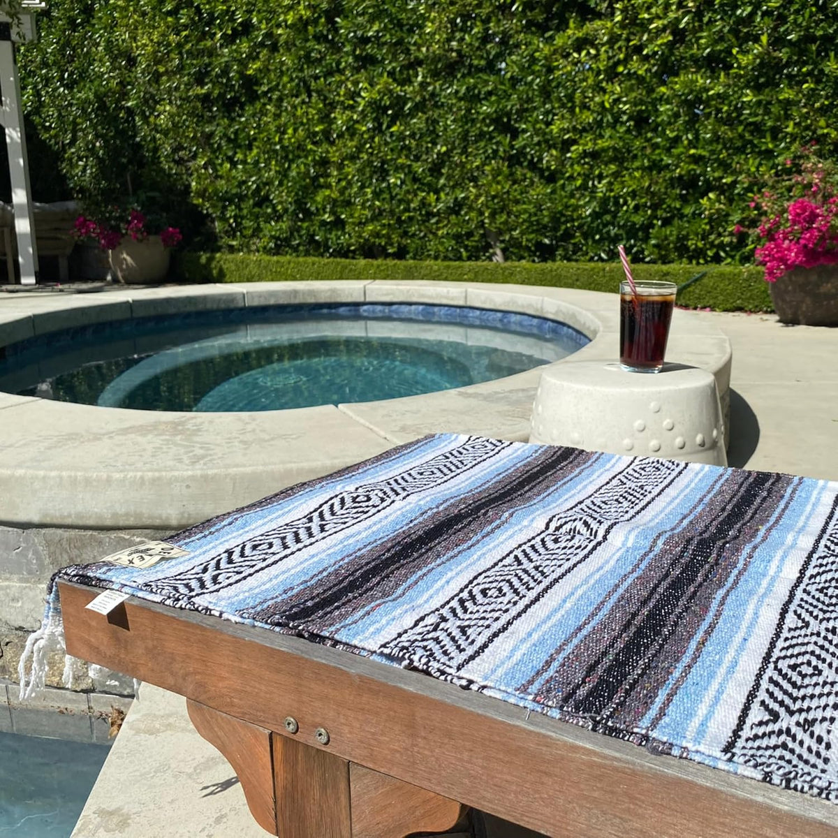Del Mex Classic Mexican Blanket, Large Authentic Woven Falsa Throw (70"x50"), Artisan Southwest
