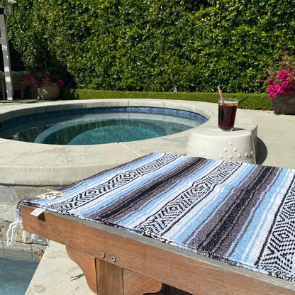 Del Mex Classic Mexican Blanket, Large Authentic Woven Falsa Throw (70"x50"), Artisan Southwest