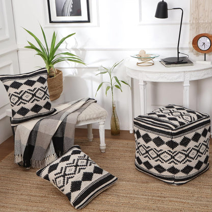 REDEARTH · Tufted Pouf Ottoman with Filler Textured Storage Cube Bean Bag Pouffe Footrest for