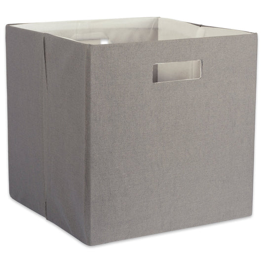 DII Fabric Storage Cube Organizer Bin 13x13x13 Foldable, Gray