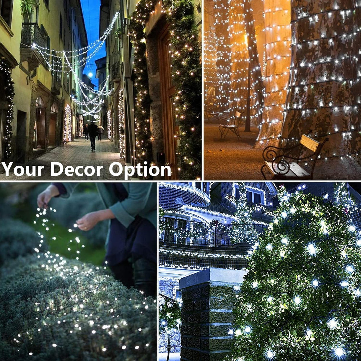 Joomer Solar Christmas Lights Outdoor, 2 Pack Total 144FT 400 LED 8 Modes Waterproof Solar