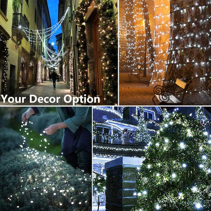 Joomer Solar Christmas Lights Outdoor, 2 Pack Total 144FT 400 LED 8 Modes Waterproof Solar