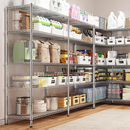 REIBII 58" W 5 Tier Heavy Duty Wire Shelving Unit with Adjustable Shelves - 1400LB Metal, Chrome