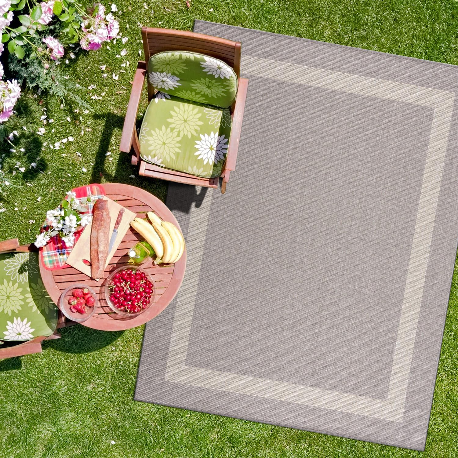 CAMILSON Outdoor Rug 5x7,Modern Outside Rugs for Patios Porches Waterproof Durable Washable