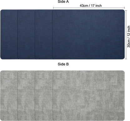 Myir JUN Placemats Dual Sided, Faux Leather Place Mats Set of 6 Indoor Placemat for Dining Table