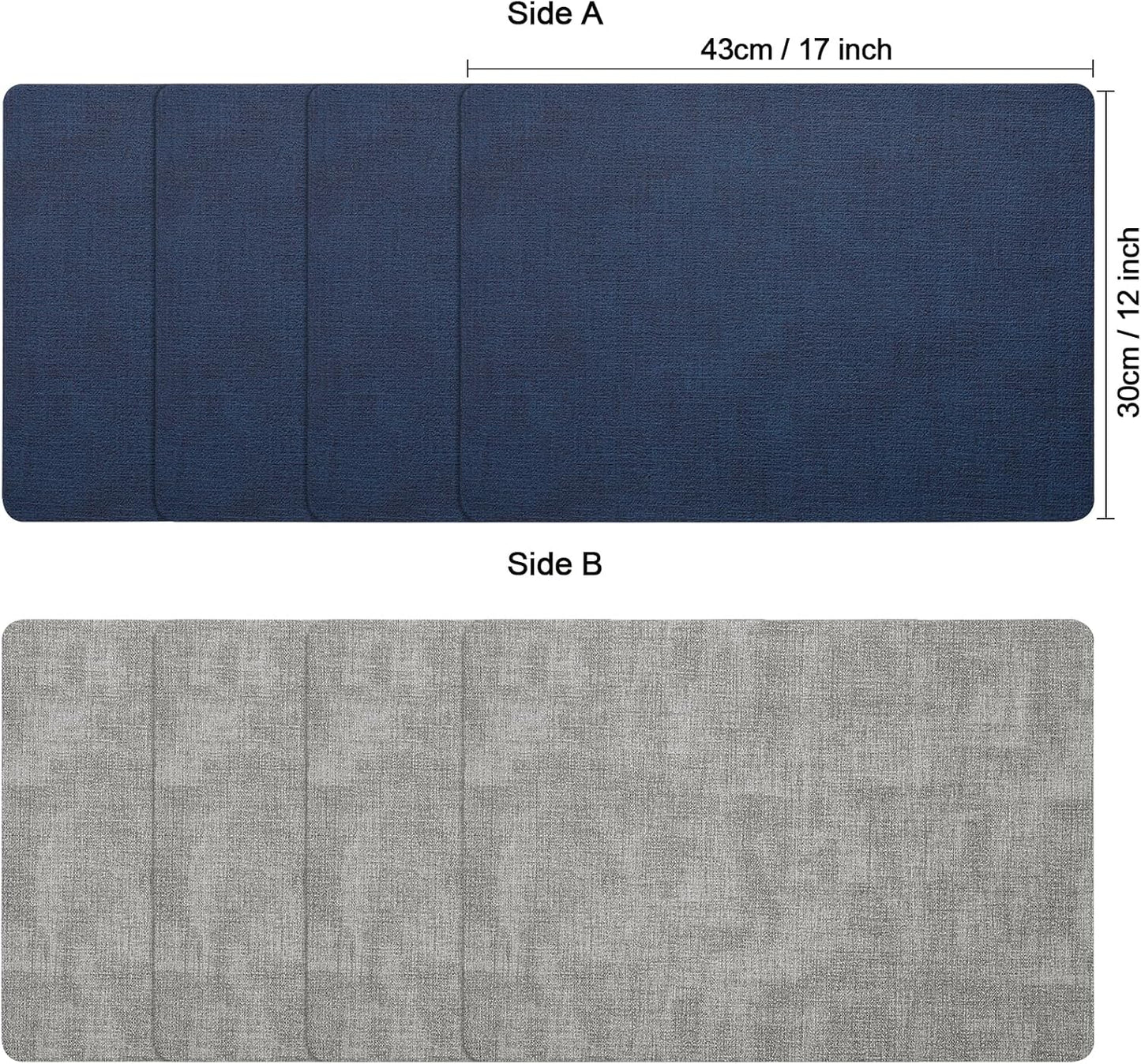 Myir JUN Placemats Dual Sided, Faux Leather Place Mats Set of 4 Indoor Placemat for Dining Table
