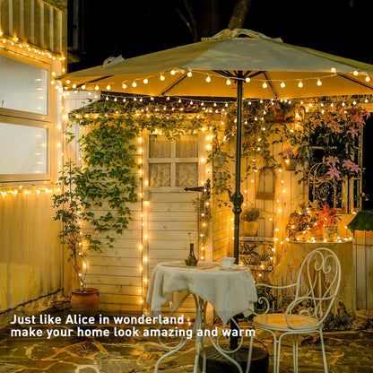 JMEXSUSS 100 LED Connectable Globe String Lights Indoor Bedroom, 33ft Warm White Christmas String