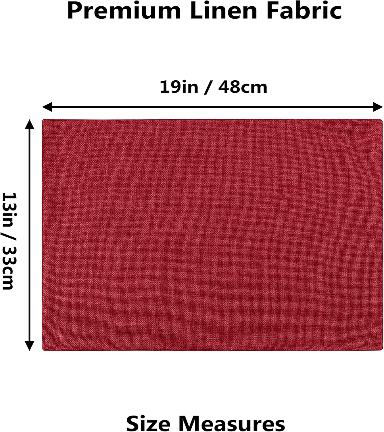 Home Brilliant Cloth Placemats Set of 8 Red Linen Placemats for Dinner Heat Resistant Dining Table