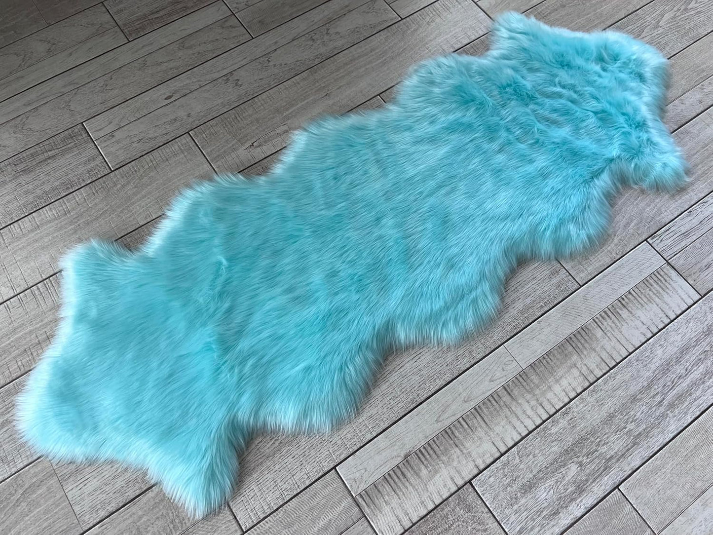 LAMBZY Faux Sheepskin Super Soft Hypoallergenic Free Shape Silky Shag Rug, Luxury Shaggy Plush