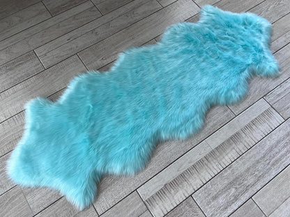 LAMBZY Faux Sheepskin Super Soft Hypoallergenic Free Shape Silky Shag Rug, Luxury Shaggy Plush