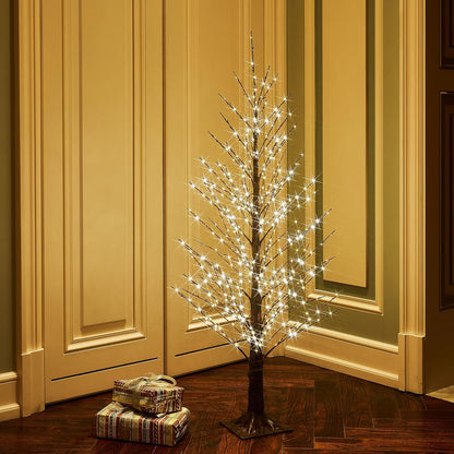 Fudios Lighted Alpine Tree Brown Willow 4FT 450 LED Fairy Lights,Artificial Winter Twig Trees Plug