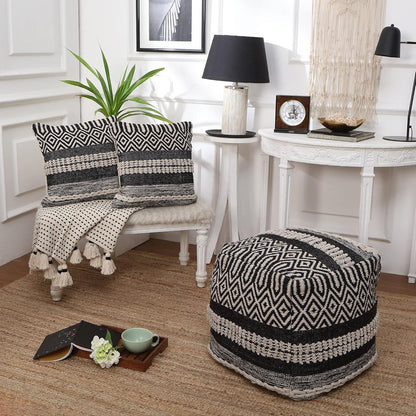 REDEARTH · Tufted Pouf Ottoman with Filler Textured Storage Cube Bean Bag Pouffe Footrest for