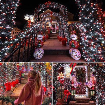 Brizled Red & White Christmas Lights, 33ft 100 LED Christmas String Lights, 5MM Wide Angle Xmas