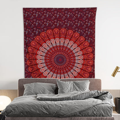Bless International Handmade Indian hippie Bohemian Psychedelic Peacock Mandala Wall hanging