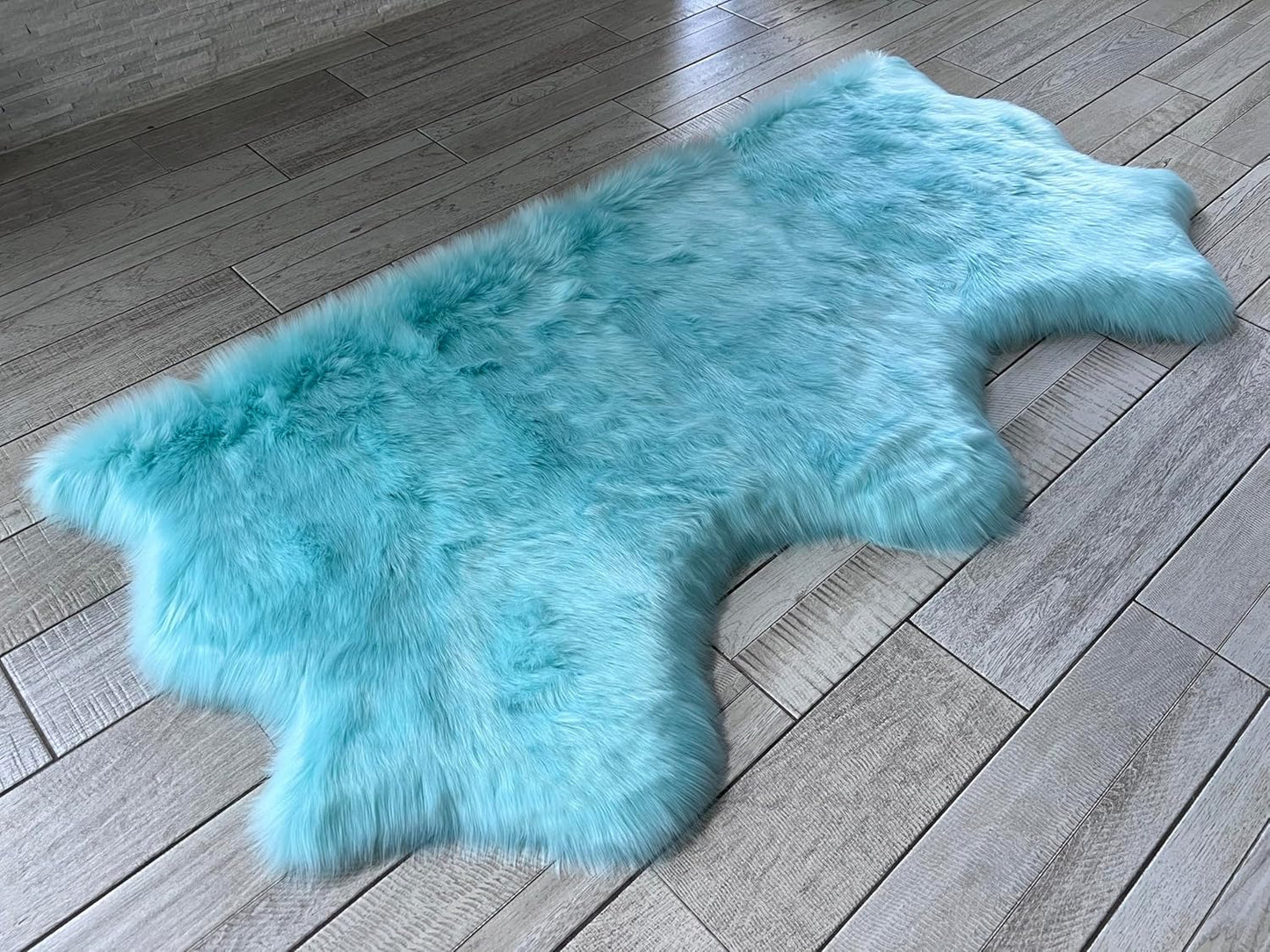 LAMBZY Faux Sheepskin Super Soft Hypoallergenic Free Shape Silky Shag Rug, Luxury Shaggy Plush